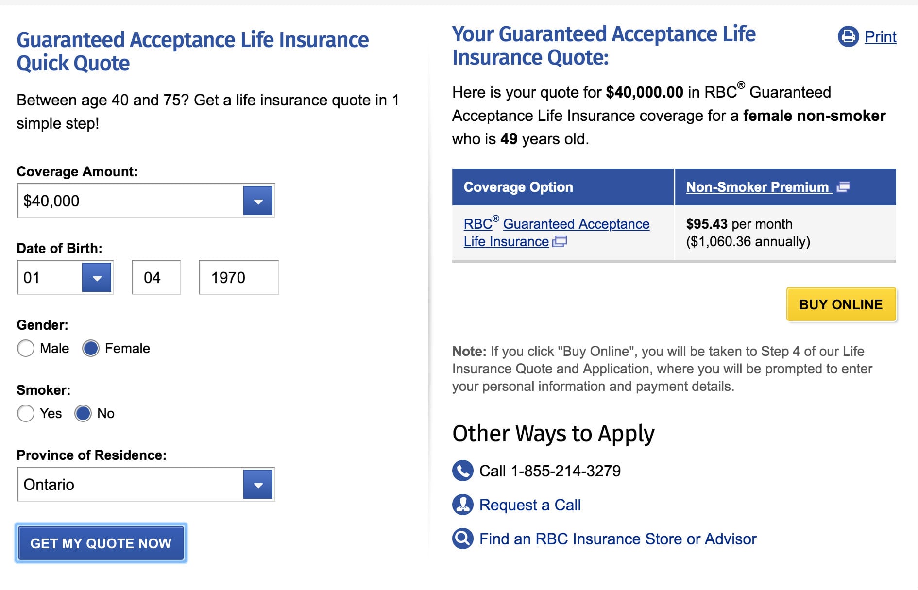 RBC Guaranteed Issue Life Insurance